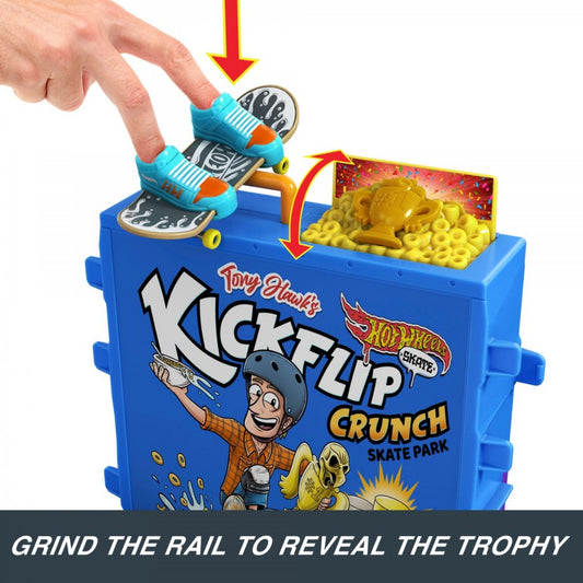 Hot Wheels Skate Fingerboard Tony Hawk Cereal Skate Bowl Kickflip Crunch Skate Park Playset