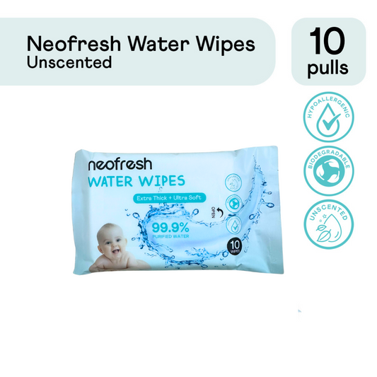 Neofresh 99.9% Water Wipes Unscented Baby Wipes 10s