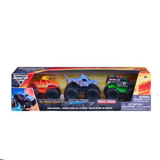 Monster Jam Dirty to Clean 3-Pack Model Kit | 1:72 Scale Military Diorama & Weathering