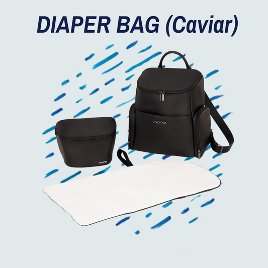 Nuna Diaper Bag with Changing Pad, Multiple interior pockets Bag, and Pouch -  ( Thunder, Caviar)