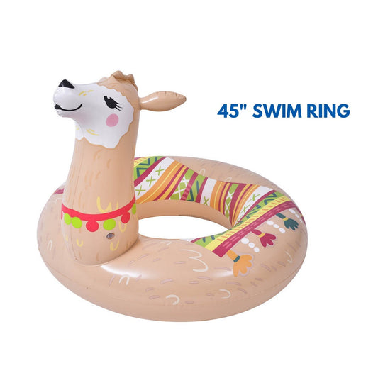 Jilong Inflatable Swim Ring Giant Alapaca Swim Ring Floater Pool Float Swim Tube for Adult Children