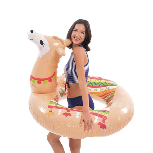 Jilong Inflatable Swim Ring Giant Alapaca Swim Ring Floater Pool Float Swim Tube for Adult Children
