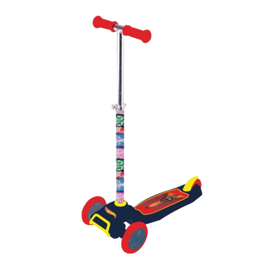 Hot Wheels Adjustable Twist Scooter for Kids – 3-Wheel Lean-to-Steer
