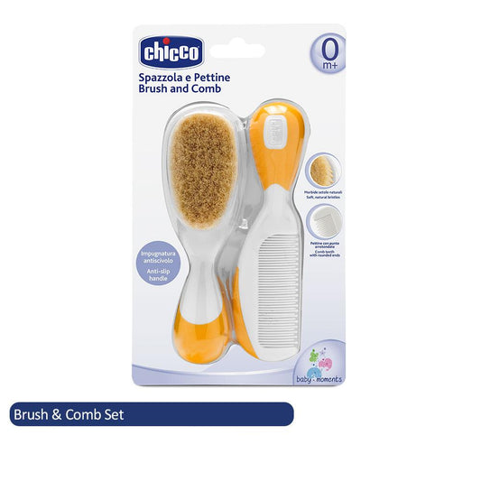 Chicco Brush & Comb Orange - Baby Grooming Kit Brush Set for Baby