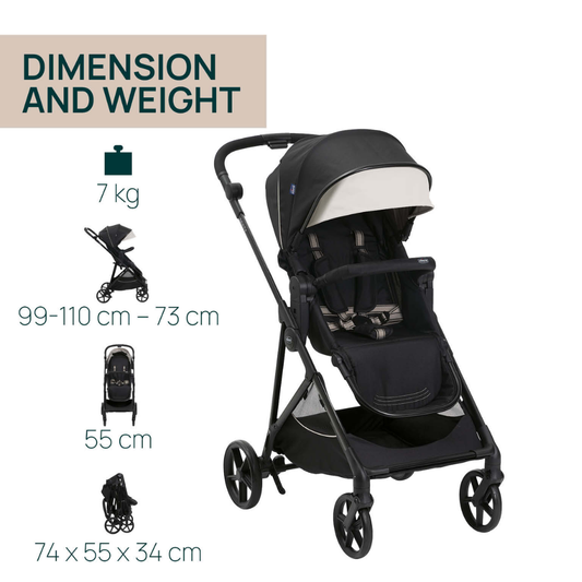 Chicco Seety Stroller - Etna Black