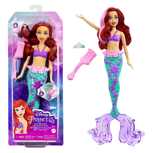 Disney Princess Ariel Mermaid Doll With Colour Changing Hair And Tail Fin Water Toy