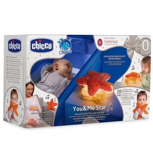 Chicco You & Me Star Evolutive 2-in-1 Night Light with Music and Plush