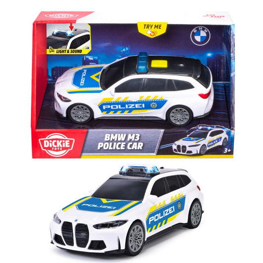 Dickie Toys 15cm BMW M3 Police Car Toy Vehicle with Lights & Sounds