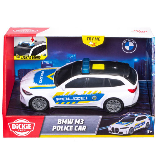 Dickie Toys 15cm BMW M3 Police Car Toy Vehicle with Lights & Sounds