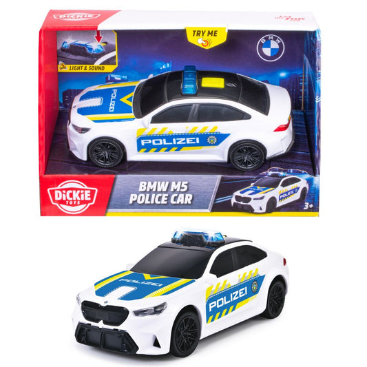 Dickie Toys 15cm BMW M5 Police Car Toy Vehicle with Lights & Sounds