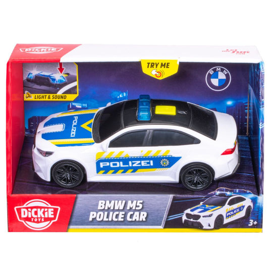 Dickie Toys 15cm BMW M5 Police Car Toy Vehicle with Lights & Sounds