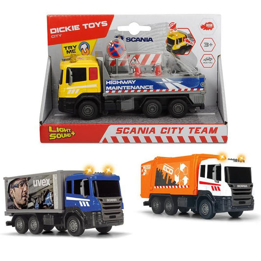 Dickie Toys City Team Trucks Toy Vehicle with Lights & Sounds