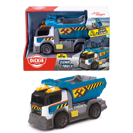 Dickie Toys 15cm Dump Truck Toy Vehicle with Lights & Sounds