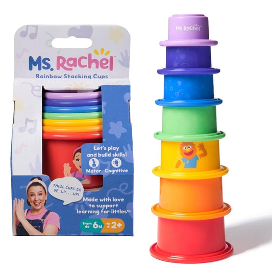 Ms. Rachel Official Toys 7-Pack Rainbow Stacking Cups