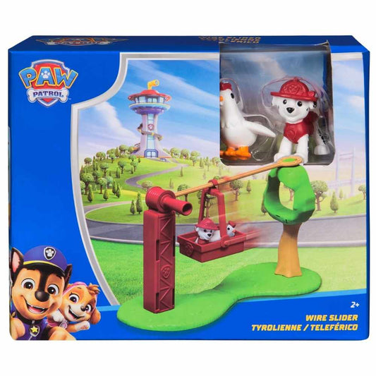 Paw Patrol Wire Slider Rescue Playset with Marshall & Chickaletta Figure