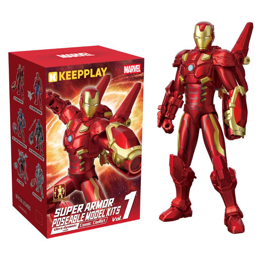 Keepplay Marvel Cosmic Conflict Iron Man Super Armor Poseable Model Kit
