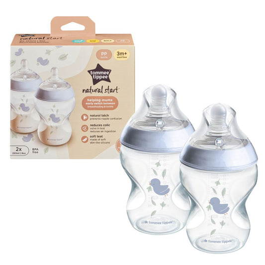 Tommee Tippee Natural Start PP 2-Pack Feeding Bottle For 3m+ (260ml)