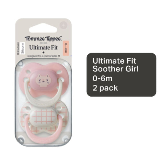 Tommee Tippee Decorated Ultimate Fit Girl Soother 0-6m (2 Pack)