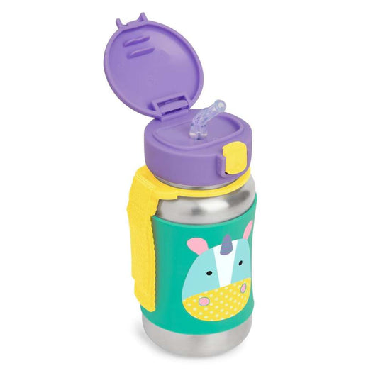 Skip Hop Zoo Stainless Steel Straw Bottle- Unicorn Design