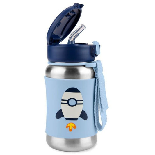 Skip Hop Spark Style Stainless Steel Straw Bottle 12oz- Rocket