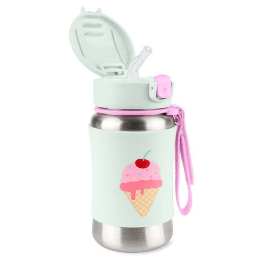 Skip Hop Spark Style Stainless Steel Straw Bottle- Ice Cream Design