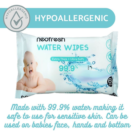 Neofresh Water Baby Wipes Unscented 30's