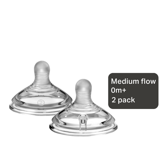 Tommee Tippee Natural Start Medium Flow Teats 3+ months, Soft Breast-Like Teat, 2-pack