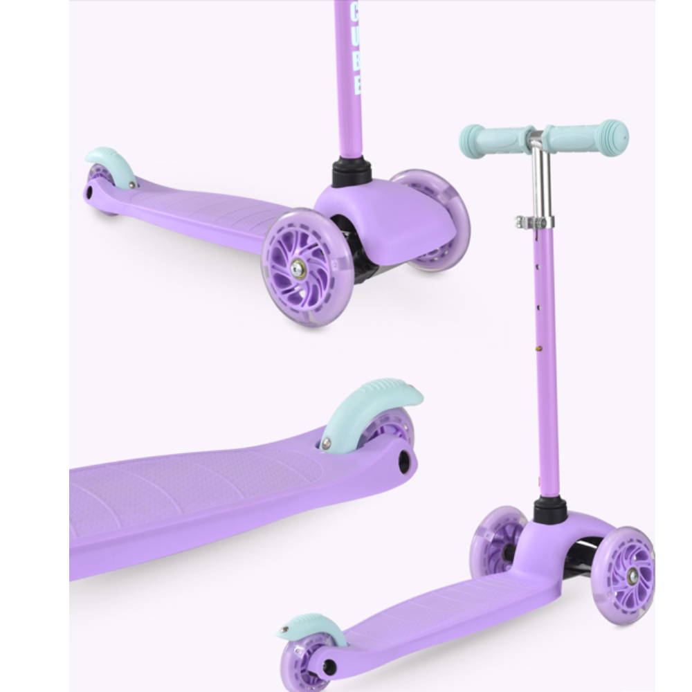 Boldcube Teeny 3-Wheel Kids Scooter with Light Up LED Wheels – Lilac Purple