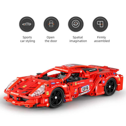 i.M Master Pull Back Super Car Red Building Blocks