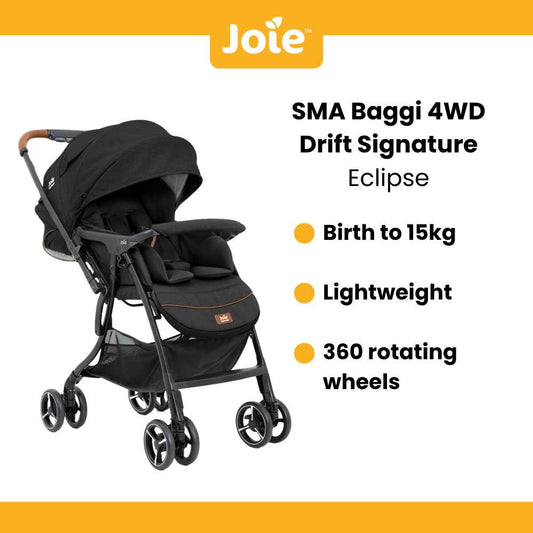 Joie SMA Baggi 4WD Drift Signature Stoller in Eclipse For Birth to 15kg