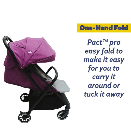 Joie Pact Pro Stroller With Rain Cover & Adaptor Suitable From Birth Up To 22kg- Lilac