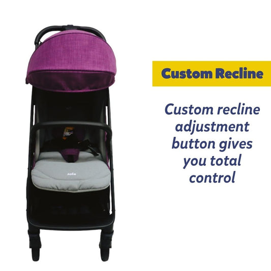 Joie Pact Pro Stroller With Rain Cover & Adaptor Suitable From Birth Up To 22kg- Lilac