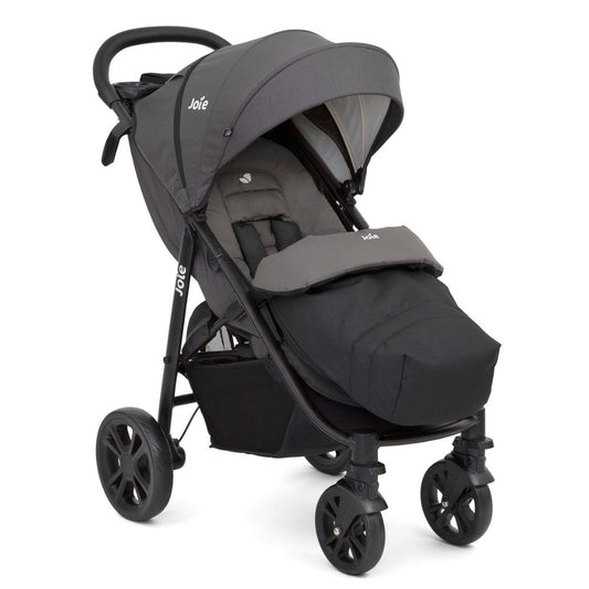 Joie Litetrax 4 Travel System with Rain Cover & Foot Muff Suitable From Birth to 15kg- Coal