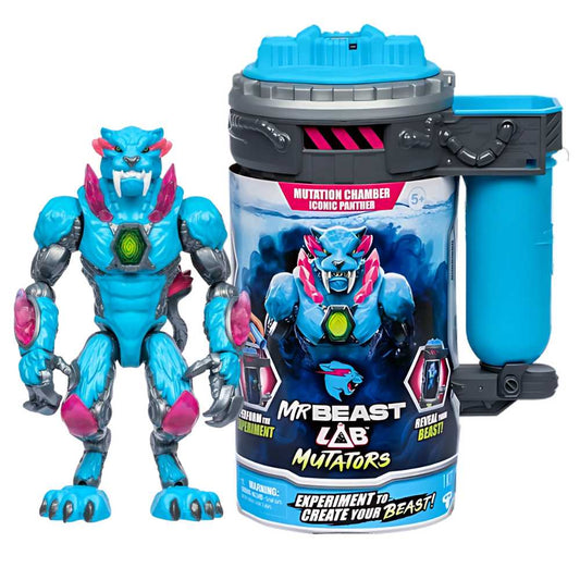 Mr. Beast Lab Mutators Beast Chamber Iconic Panther Figure w/ Articulation For Boys 5 Years Old Up