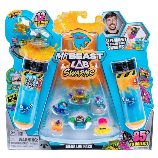 Mr. Beast Lab Swarms S2 Atomic Series 12-Pack Mega Lab w/ Mystery Micro Beasts Toy For Boys 5 Years Old Up