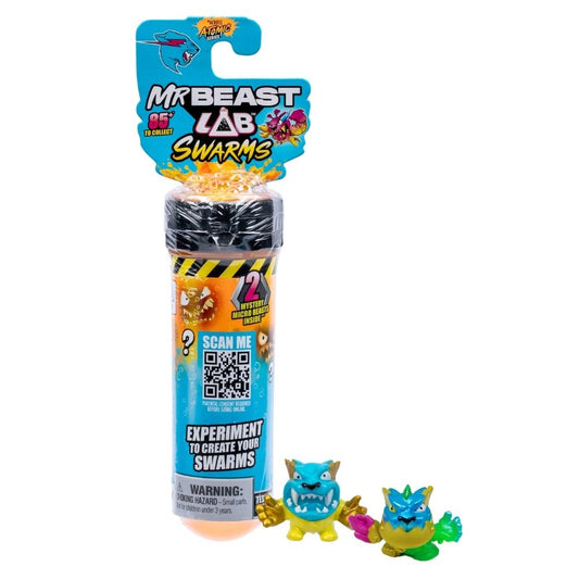 Mr. Beast Lab Swarms S2 Atomic Series Test Tube 2-Pack w/ 2 Mystery Micro Beasts Toy For Boys 3 Years Old Up