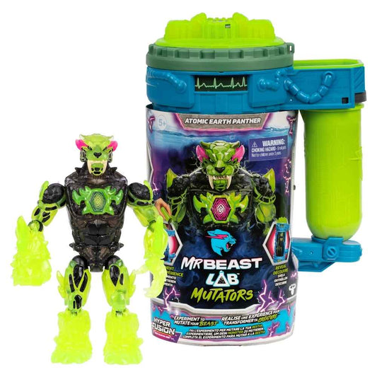 MrBeast Lab S2 Hyper Fusion Mutators Atomic Earth Panther Experiment & Reveal Panther Figure For Kids 5 Years Old Up