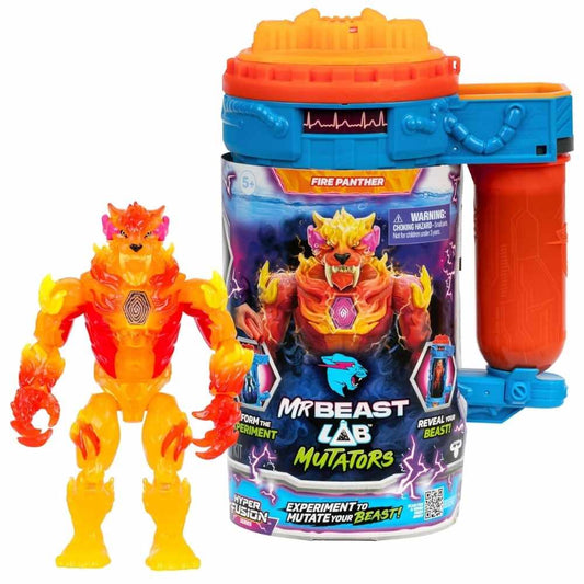 MrBeast Lab S2 Hyper Fusion Mutators Fire Panther Experiment & Reveal Panther Figure For Kids 5 Years Old Up