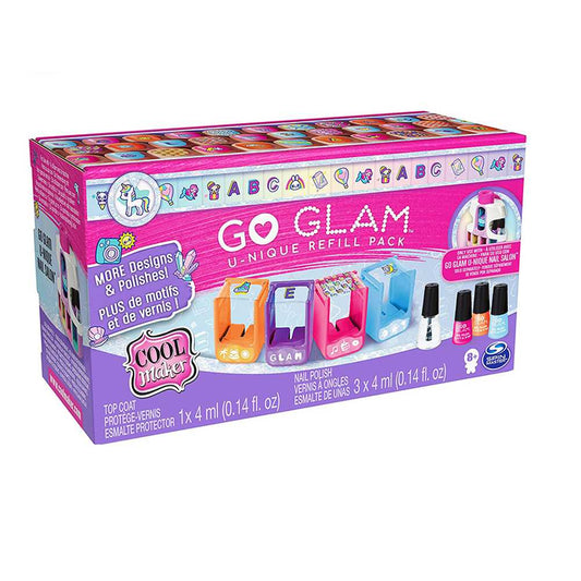 GO GLAM Refill Pack with 4 Design Capsules 3 Nail Polish