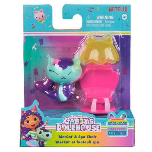 Gabby's Dollhouse Cat-errific Celebration MerCat & Spa Chair