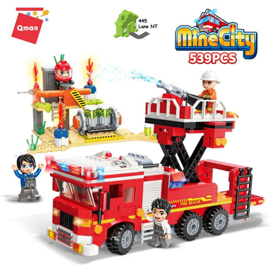 Qman Building Blocks Fire Line Rescue