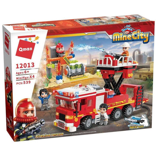Qman Building Blocks Fire Line Rescue