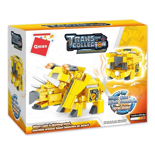QMAN Trans-Collector - Horned Dinosaur Magic Cube Direct Transform Building Blocks