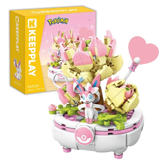 Keepplay Pokemon Potted Plant Series Sylveon-Themed Building Blocks