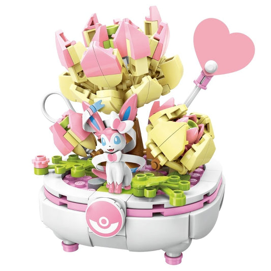 Keepplay Pokemon Potted Plant Series Sylveon-Themed Building Blocks