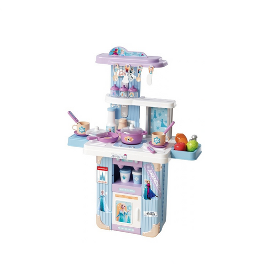 Disney Frozen Snowy Kitchen Playset Rolling Case Pretend Cooking Set