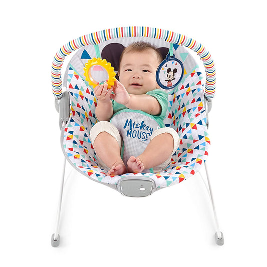 Disney Mickey Mouse Happy Triangles Cradling Bouncer with Soothing Vibration