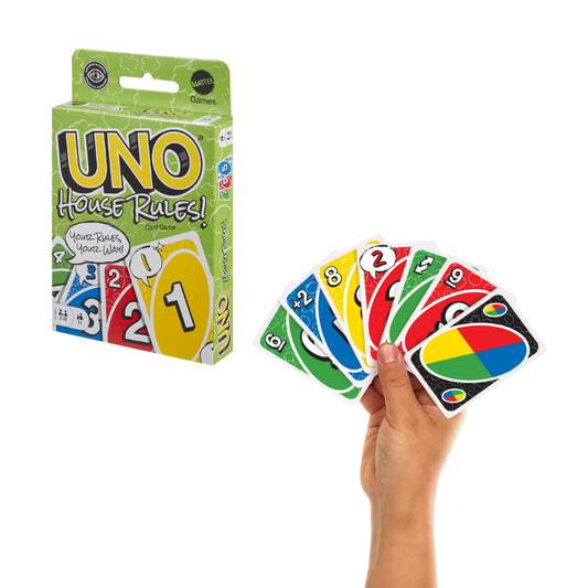 UNO House Rules Card Game – Classic Family Fun with Customizable Cards and Extra Chaos