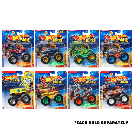 Hot Wheels Monster Trucks 1:64 Scale Die-Cast Vehicle with Crushed Car (993C)