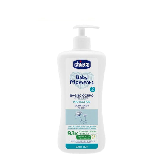 Chicco Baby Moments No Tears Body Wash 750ml - Suitable for Newborn Babies Sensitive Skin witht 93% Naturally Derived Ingredients